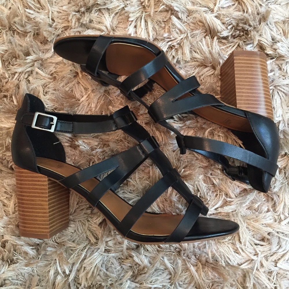 14th & Union Black Block Heels *NWOB*